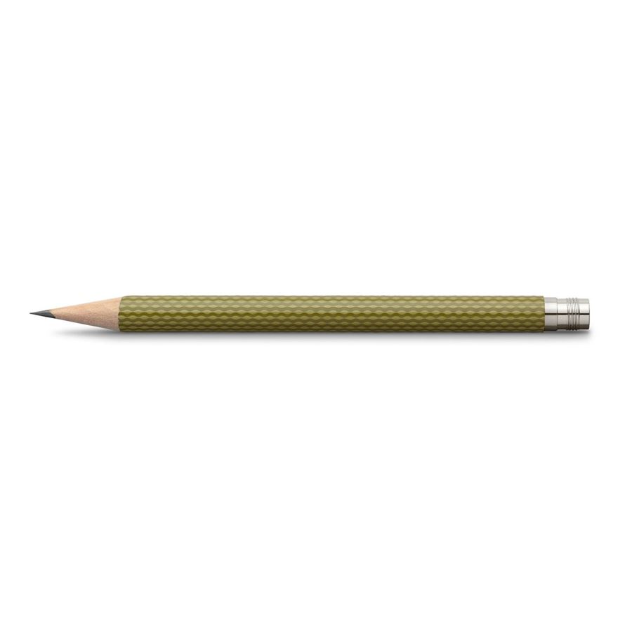 Graf-von-Faber-Castell - 3 crayons graphite de poche Guilloché, Vert Olive