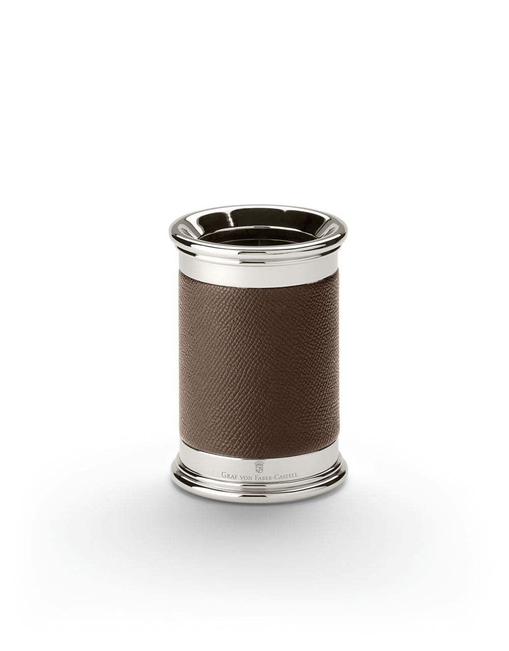 Graf-von-Faber-Castell - Pot à crayons cuir grainé, marron foncé