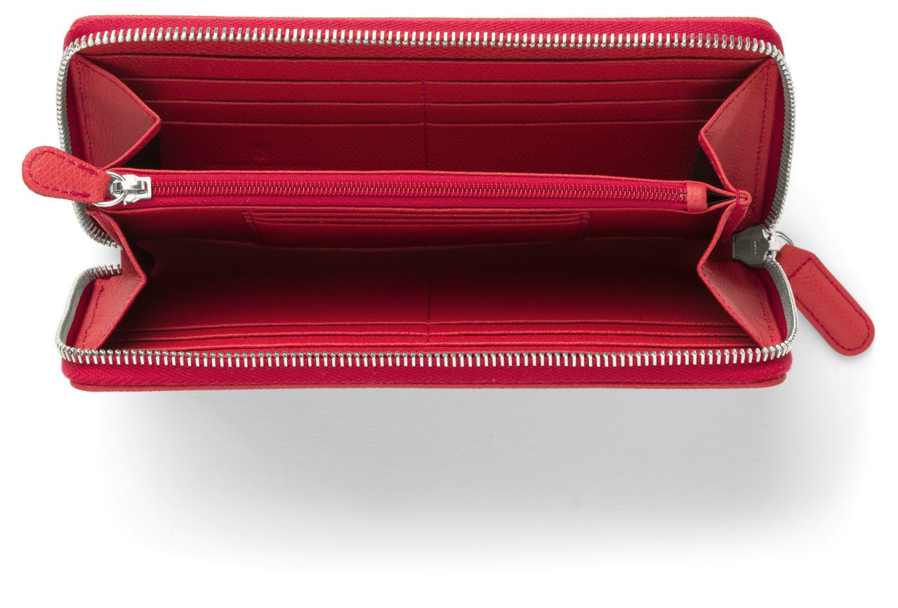 Graf-von-Faber-Castell - Portefeuille zippé pour femme, Rouge Indien