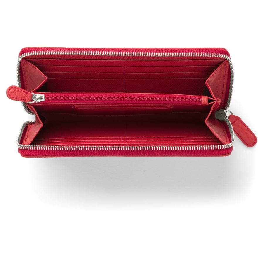 Graf-von-Faber-Castell - Portefeuille Epsom pour femme avec zip, Rouge Indien