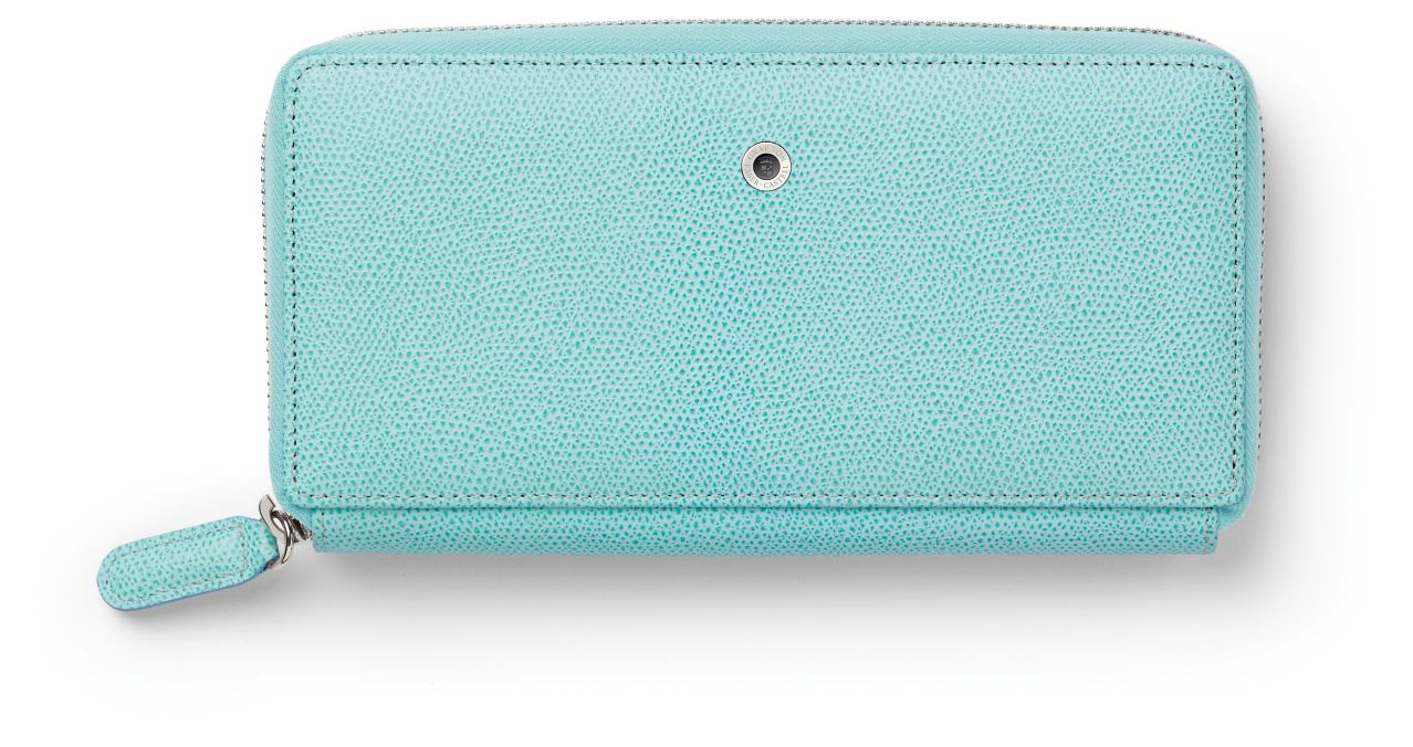 Graf-von-Faber-Castell - Portefeuille Epsom pour femme avec zip, Turquoise