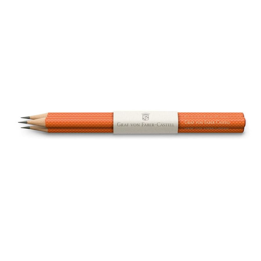 Graf-von-Faber-Castell - 3 crayons graphite Guilloché, Orange