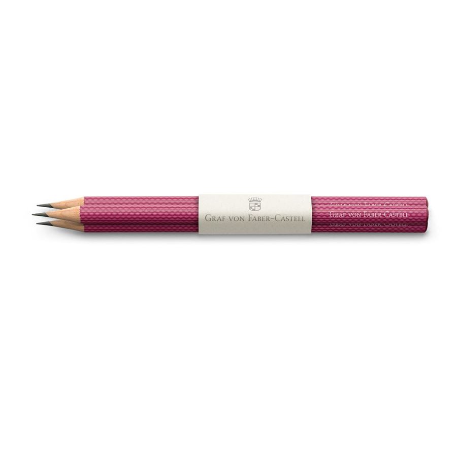 Graf-von-Faber-Castell - 3 crayons graphite Guilloché, Rose
